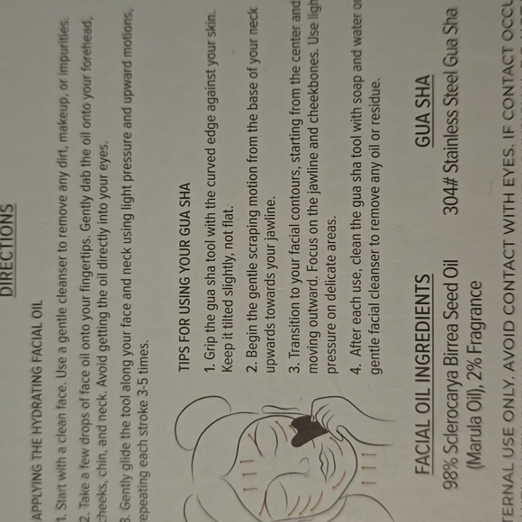 Paper Source Striped Gua Sha and Facial Oil Set, Retail Price $29.99US - Picture 5 of 6